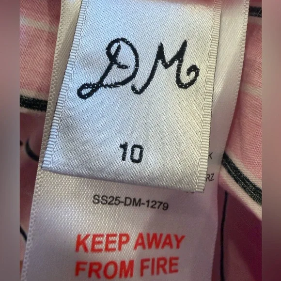 DAMSON MADDER Mia Midi Dress in Pink Stripe Bow Tie UK 10 US 6 - Picture 8 of 11